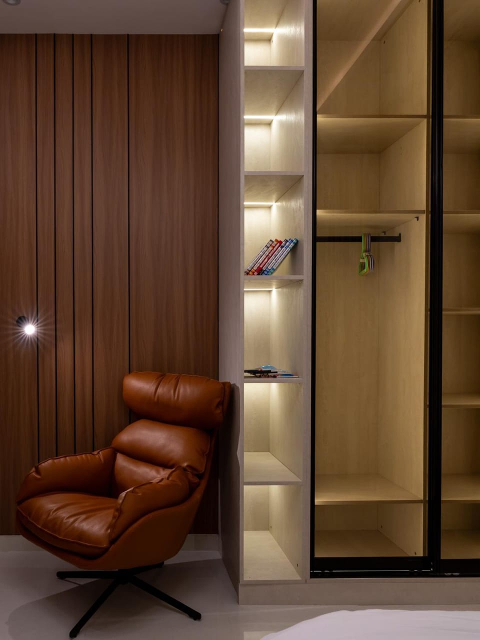 Library, Seating area, Bedroom, wardrobe