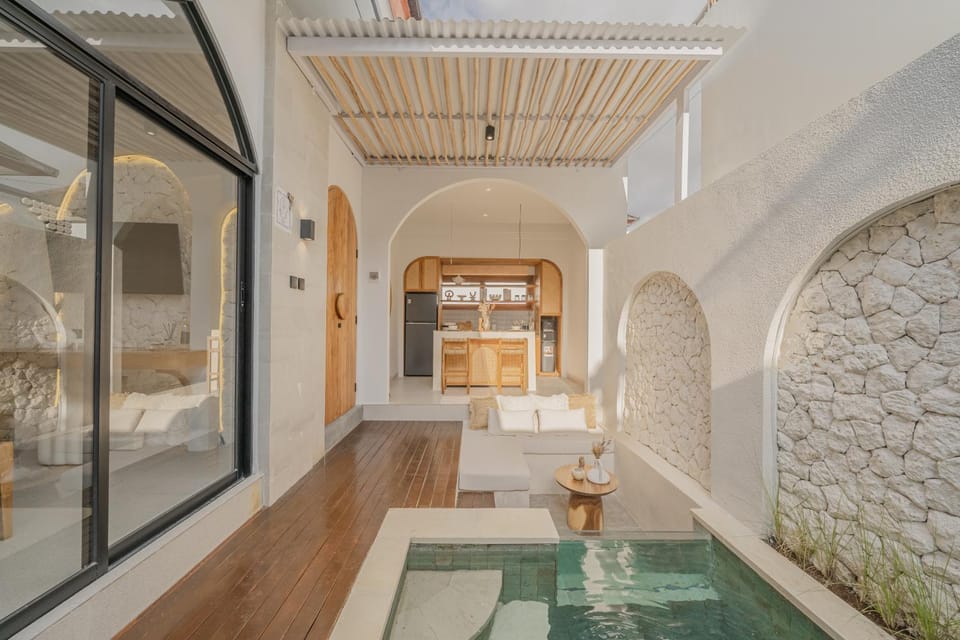 Living room, Swimming pool, kitchen, kitchen