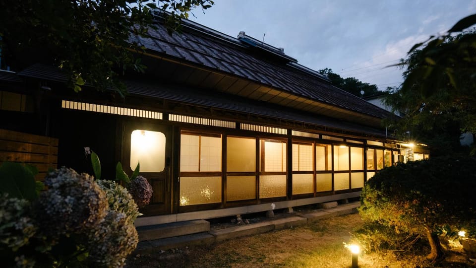 Property building, Night, Garden