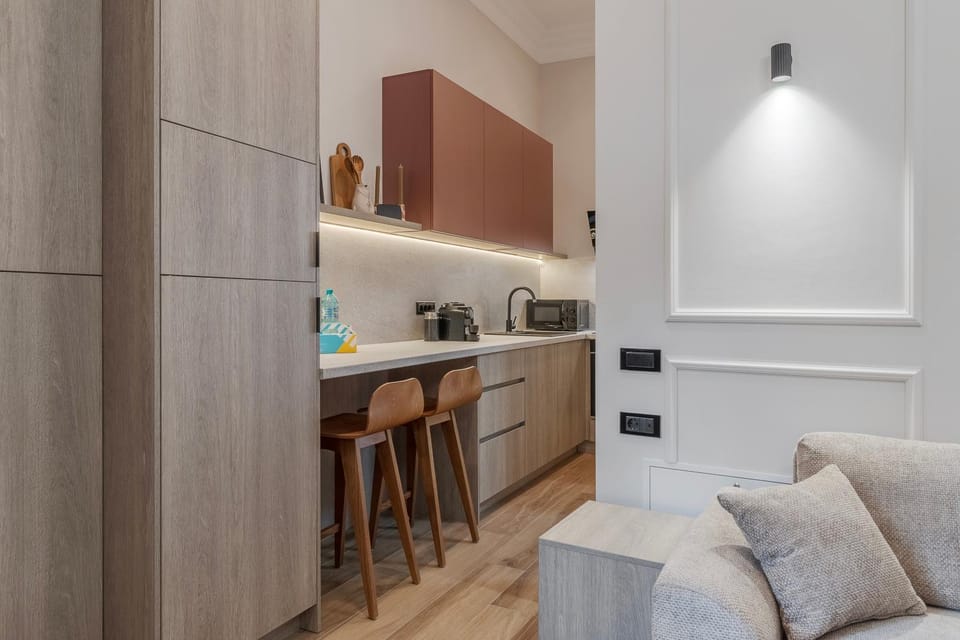Kitchen or kitchenette, Living room, Dining area