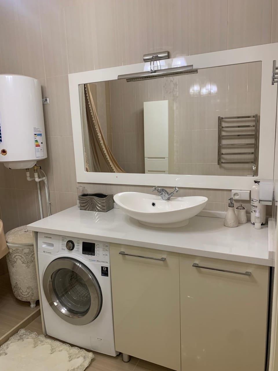Bath, washing machine, dryer