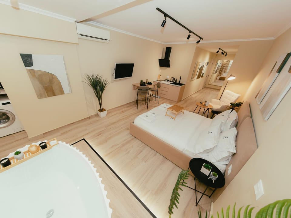 Communal lounge/ TV room, Bed, TV and multimedia, Photo of the whole room, Evening entertainment, Bedroom, Bath, towels, air conditioner