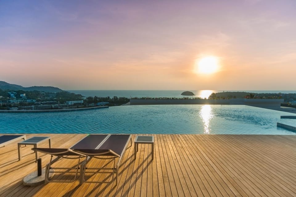 Sea view, Swimming pool, Sunset