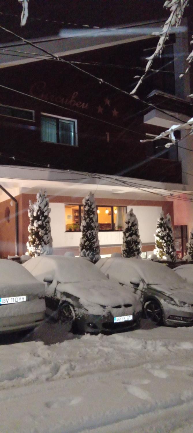Property building, Night, Winter, Parking