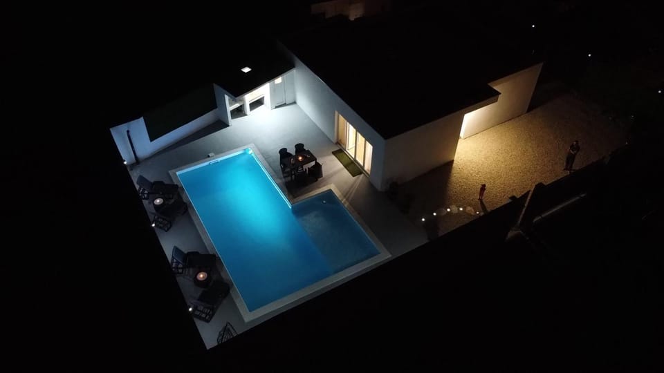 Off site, Night, Bird's eye view, Pool view, Swimming pool, sunbed