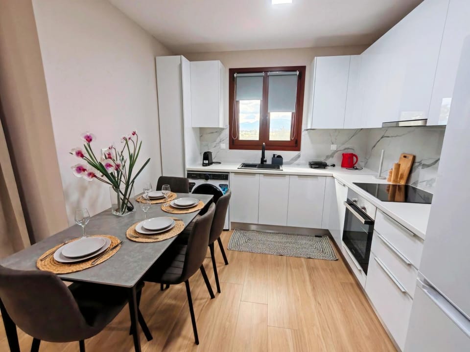 Kitchen or kitchenette, Dining area, oven, stove