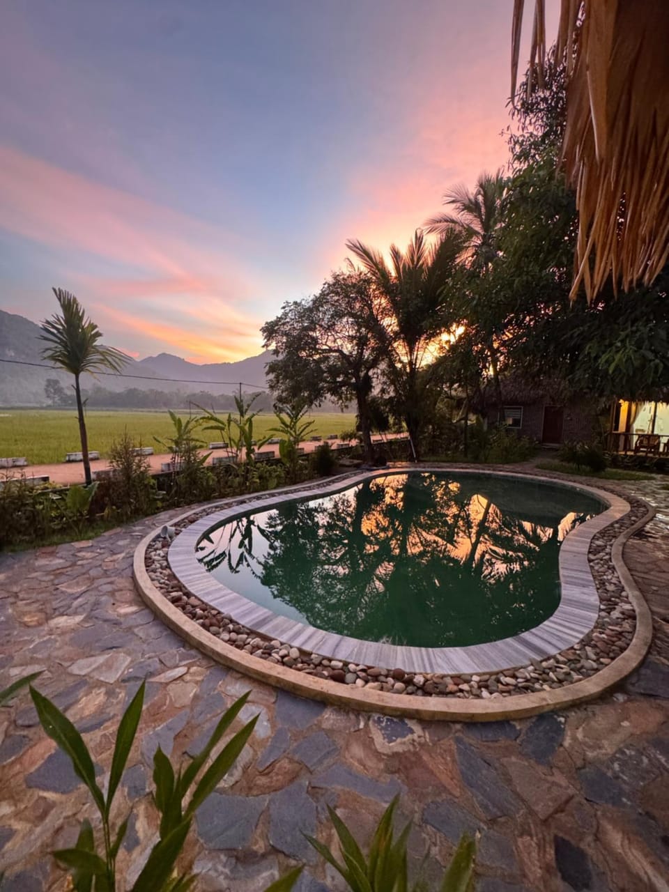 Garden view, Mountain view, Swimming pool, Sunset