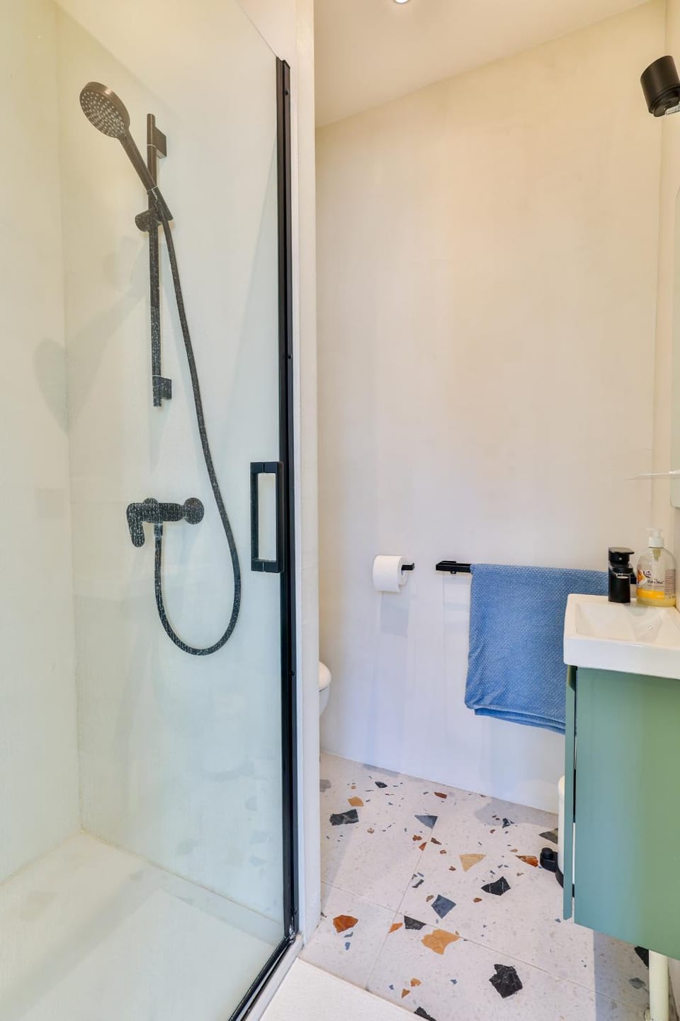 Shower, Toilet, Bathroom, hair dryier