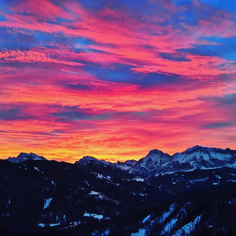 Natural landscape, Mountain view, Sunrise