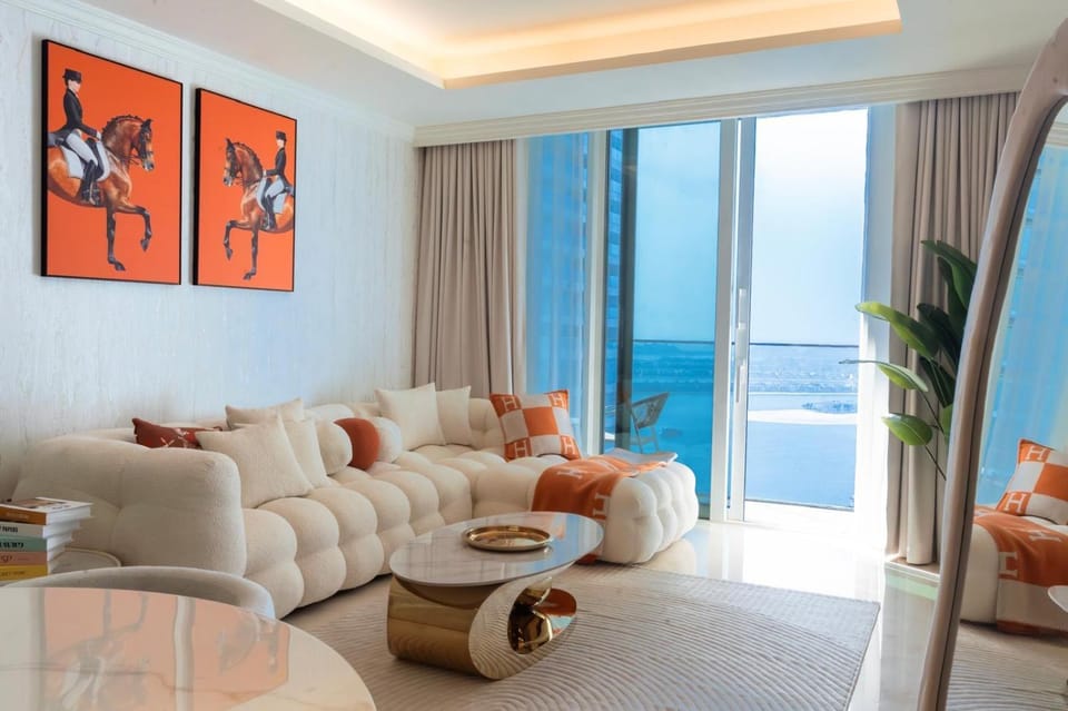 Living room, Seating area, Sea view