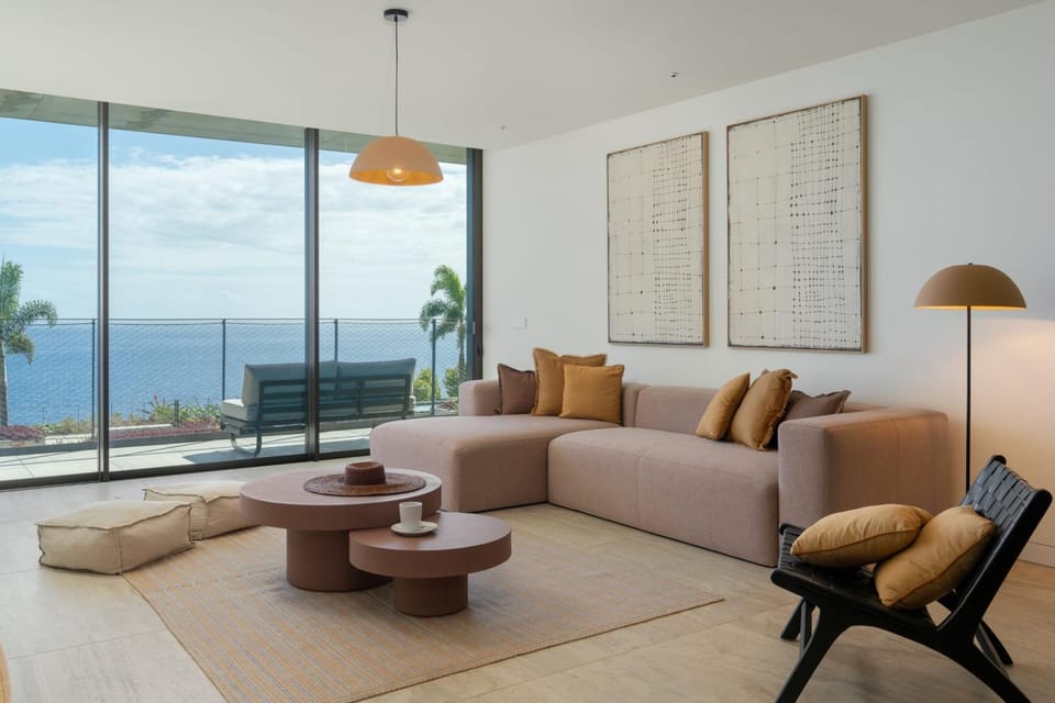 Living room, Seating area, Sea view
