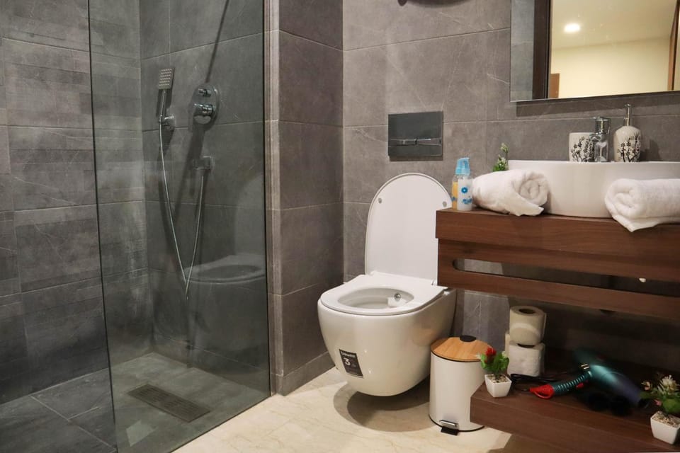 Shower, Toilet, Bathroom, towels