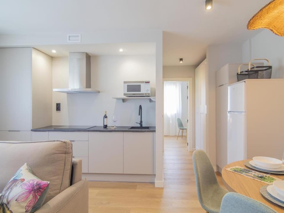 Living room, kitchen, air conditioner