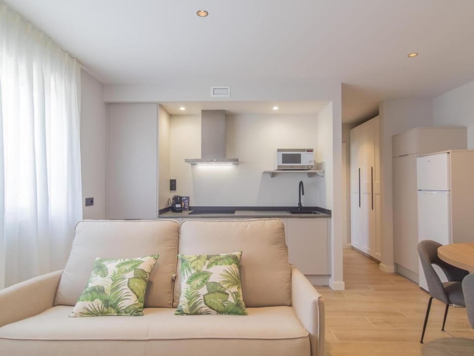 Bed, Living room, kitchen, air conditioner