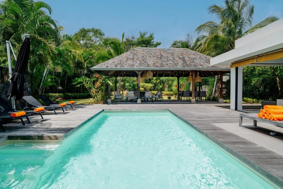 Patio, Day, Garden, Garden view, Pool view, Swimming pool, sunbed