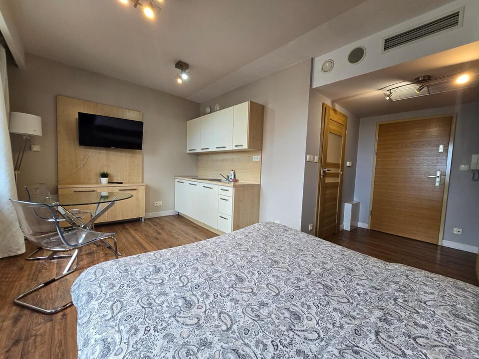 Bed, TV and multimedia, Kitchen or kitchenette, Photo of the whole room