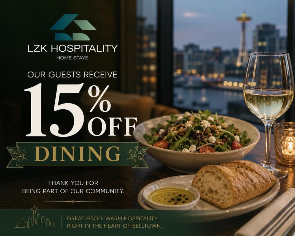 Food close-up, Dining area, Text overlay, City view, Dinner, Alcoholic drinks