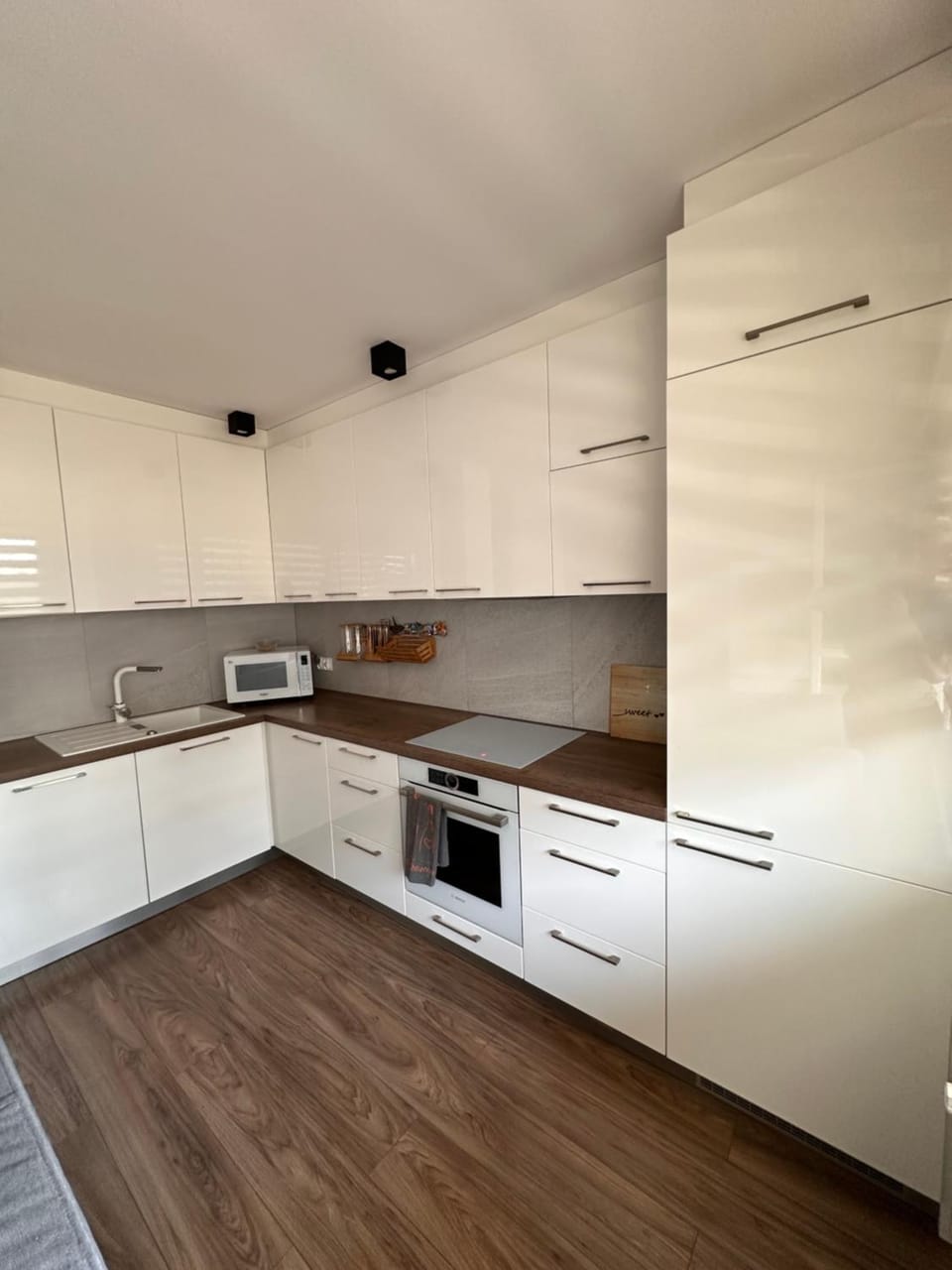 Kitchen or kitchenette, dishwasher, oven, stove