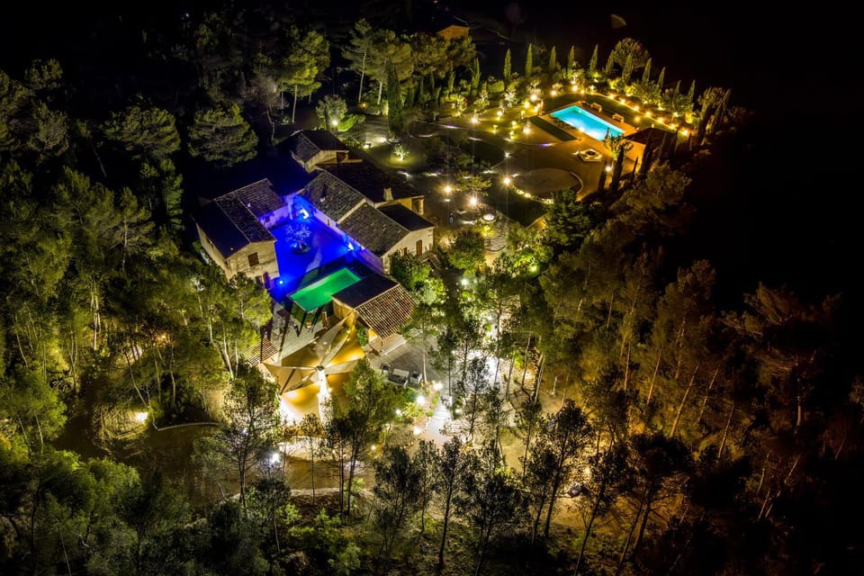 Night, Bird's eye view, Pool view, Swimming pool