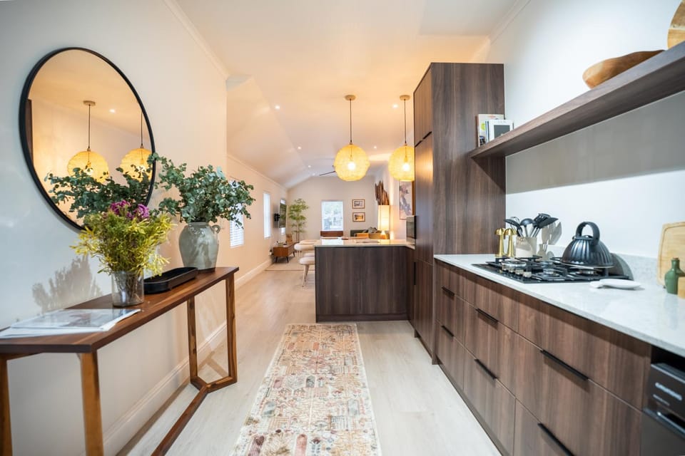 Kitchen or kitchenette, microwave