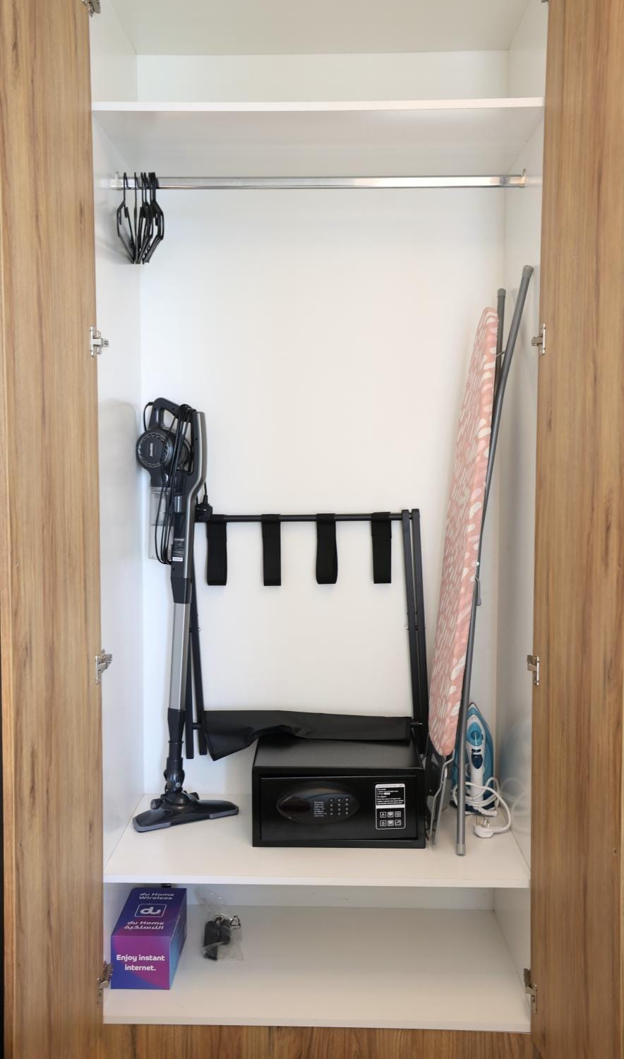 flat iron, safe, storage, wardrobe