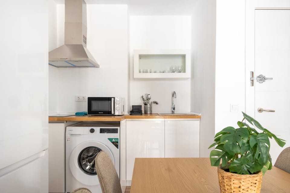 Kitchen or kitchenette, stove, toaster