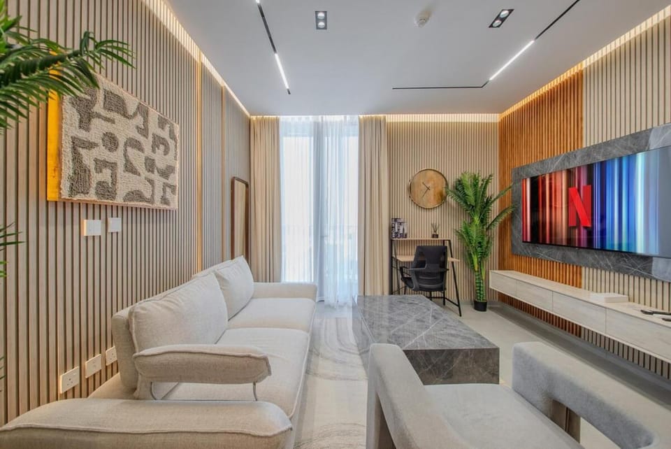 1BR Aesthetic Home Aljada - 2 Washrooms - Balcony Apartment in Al Sharjah