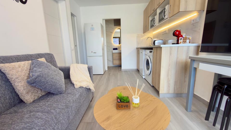 Kitchen or kitchenette, Living room, Seating area, dishwasher, oven, stove, washing machine, dryer