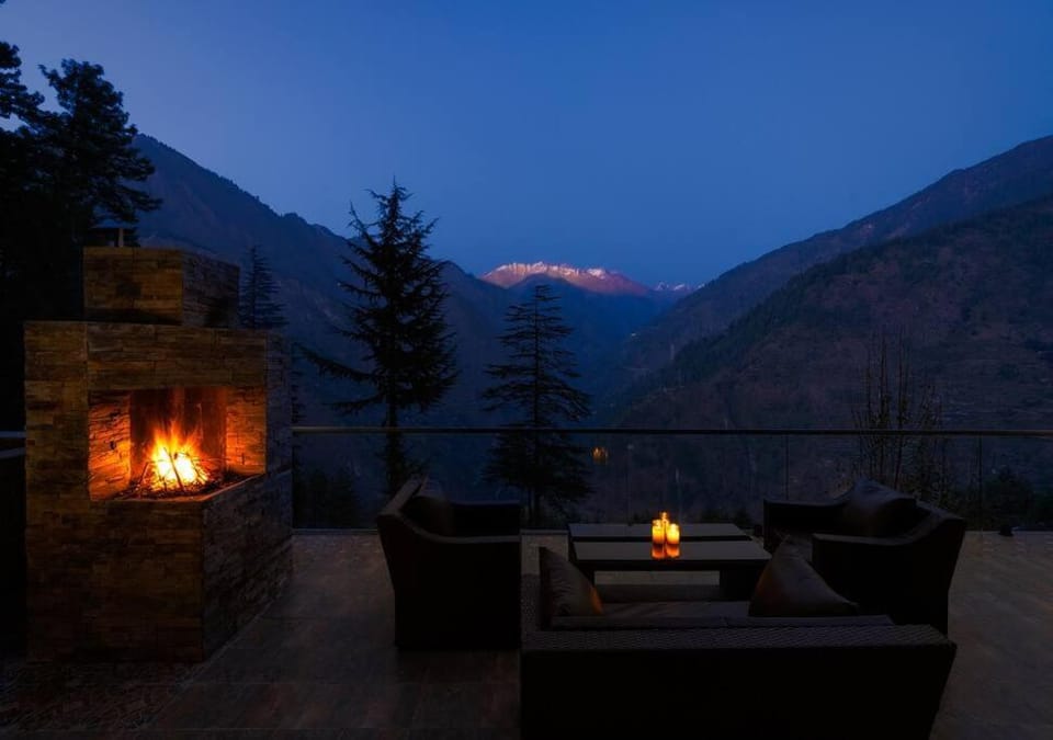 Night, Seating area, Mountain view