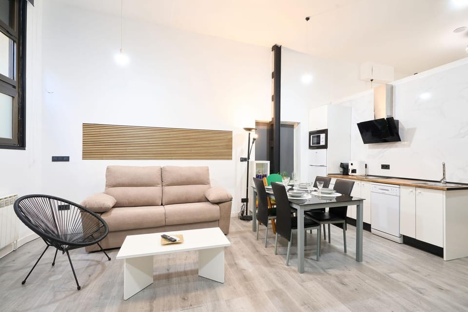 Kitchen or kitchenette, Living room, Dining area
