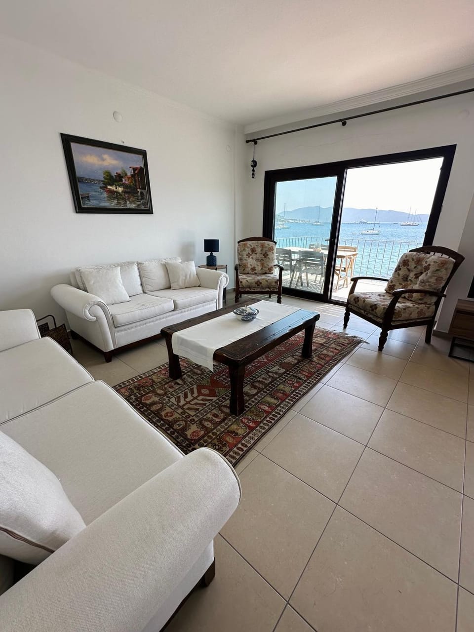 Living room, Seating area, Sea view