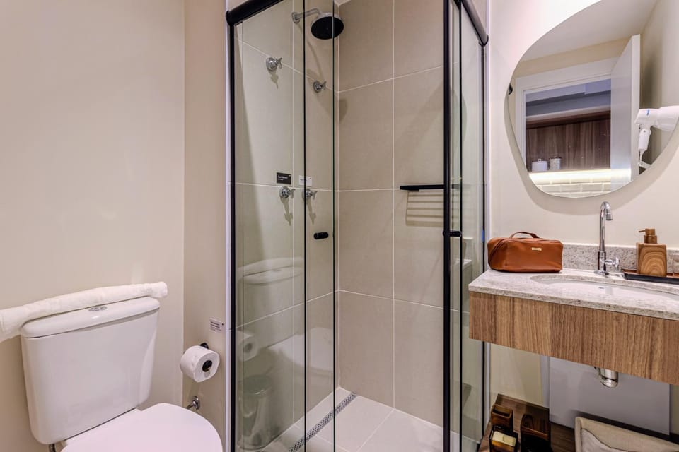 Shower, Bathroom, hair dryier, towels