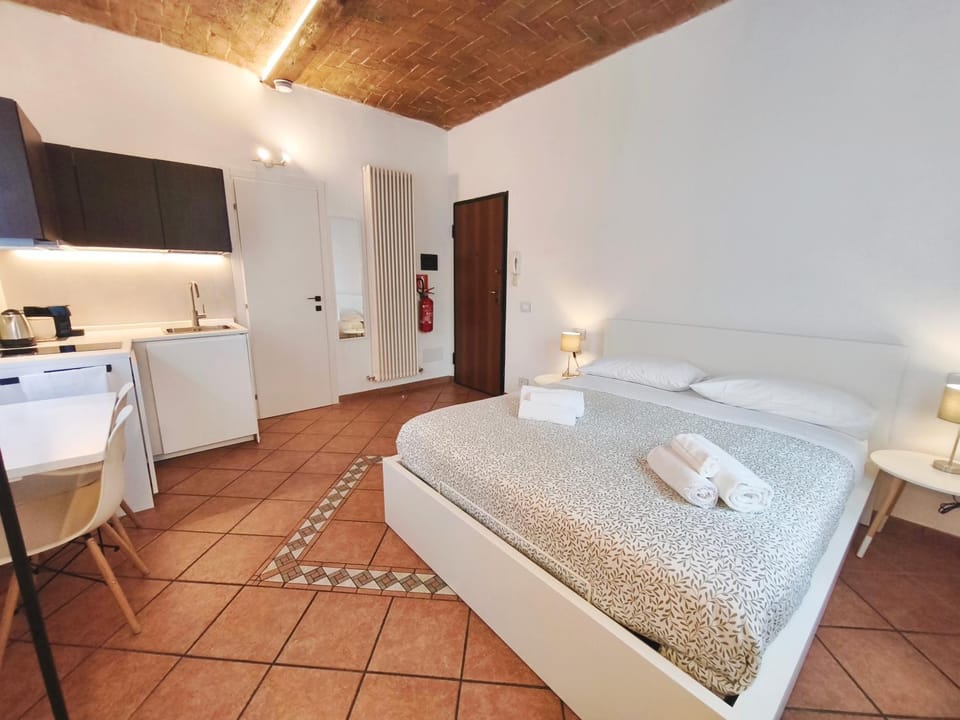 Bed, TV and multimedia, Kitchen or kitchenette, Photo of the whole room, towels