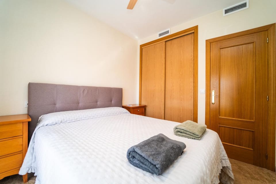 Bed, Photo of the whole room, Bedroom, towels, wardrobe