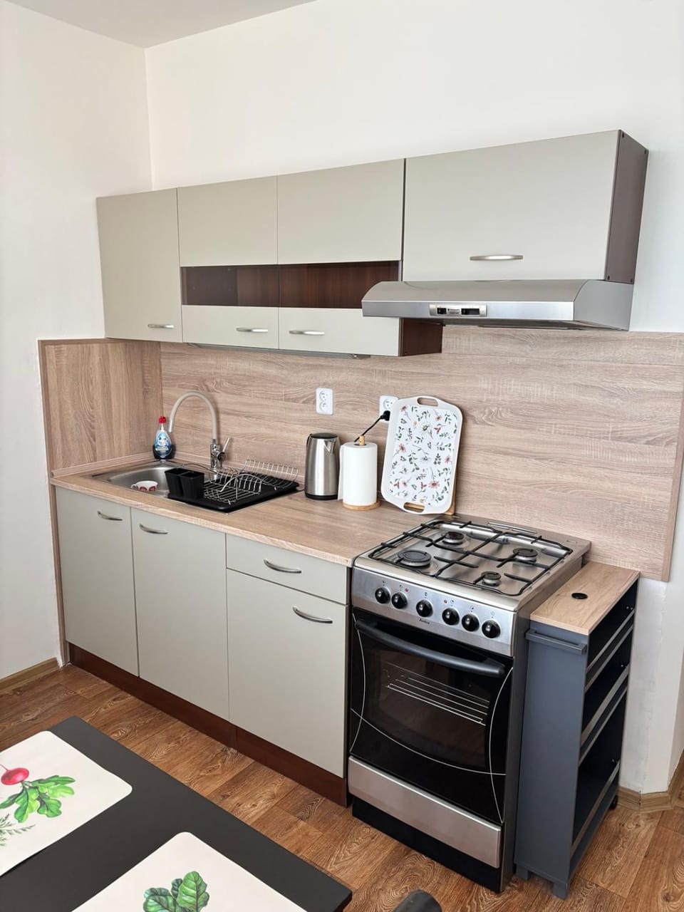 Coffee/tea facilities, Kitchen or kitchenette, stove
