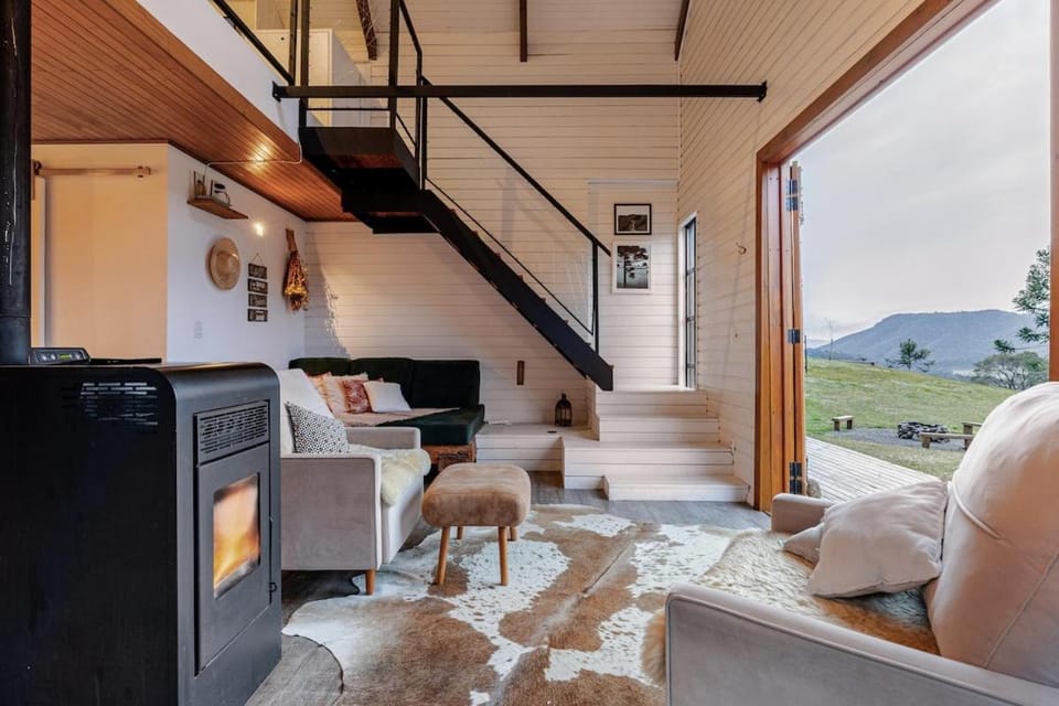 Natural landscape, Living room, Seating area, Mountain view, fireplace