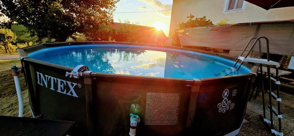 Natural landscape, Swimming pool, Sunset