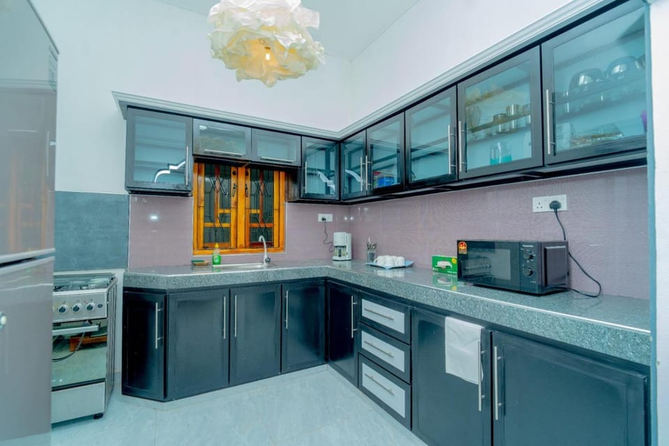 Kitchen or kitchenette, oven, stove