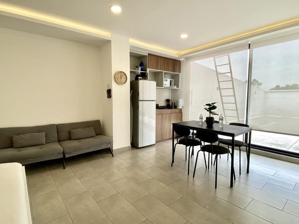 Kitchen or kitchenette, Living room, Dining area