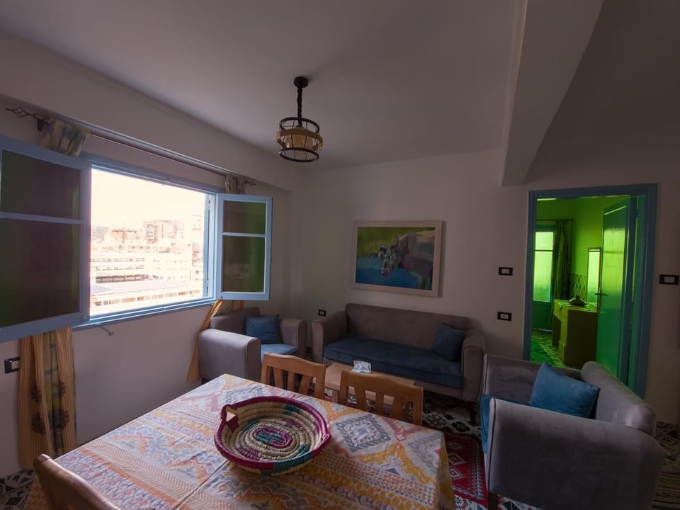 Fresh downtown apt, balcony and rooftop, near Nile Apartment in Egypt