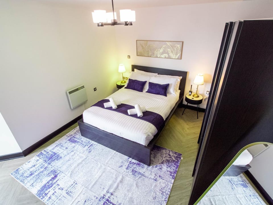 Bed, Photo of the whole room, Bedroom, towels, wardrobe