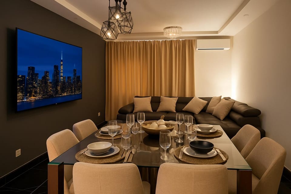 TV and multimedia, Living room, Seating area, Dining area, air conditioner