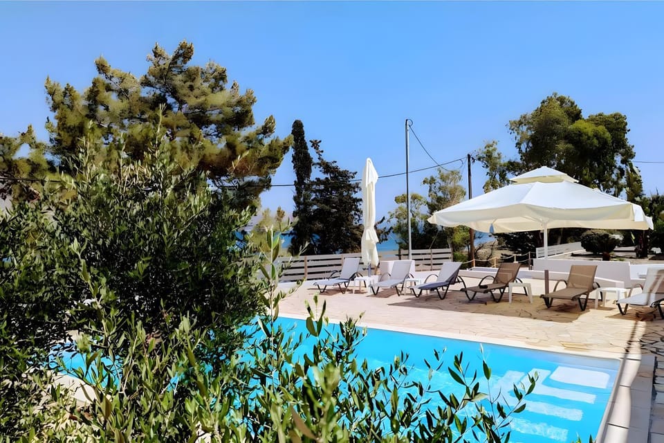 Property building, Living room, Swimming pool