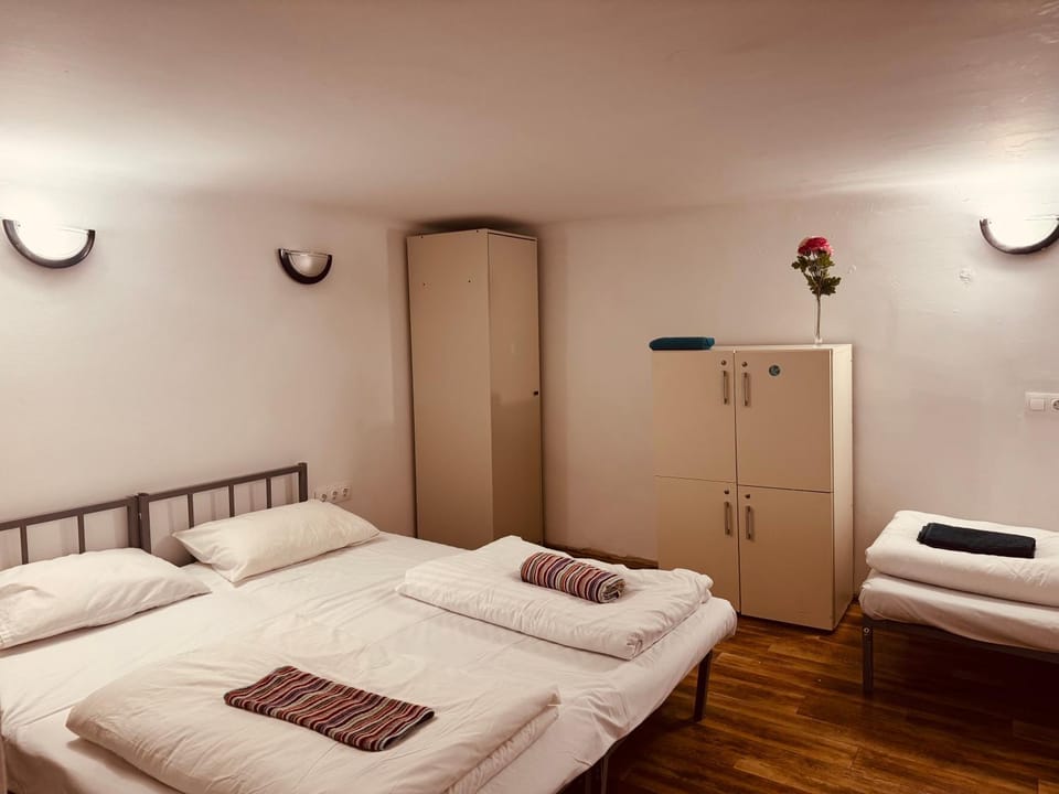Bed, Photo of the whole room, Bedroom, towels, wardrobe