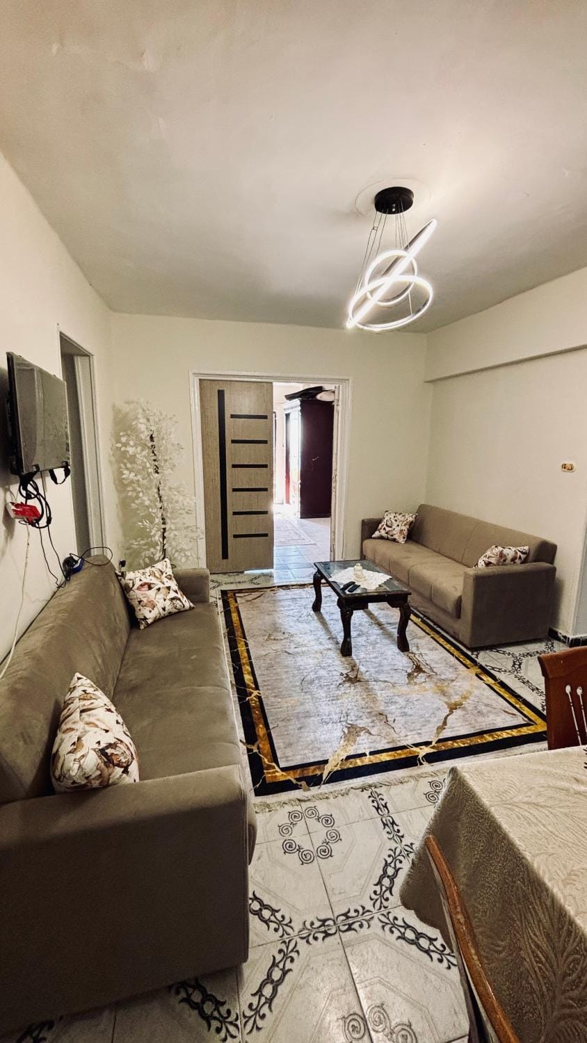 شقة علي البحر مباشرة غرفتين و رسيبشن مكيفة Apartment in Alexandria