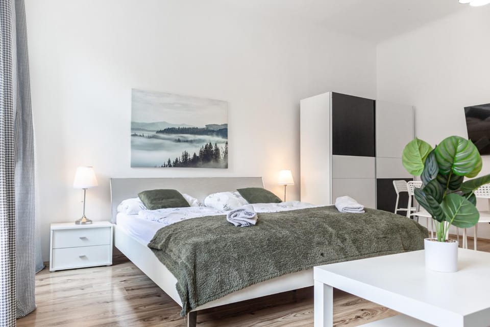 Bed, TV and multimedia, Seating area, Bedroom, towels