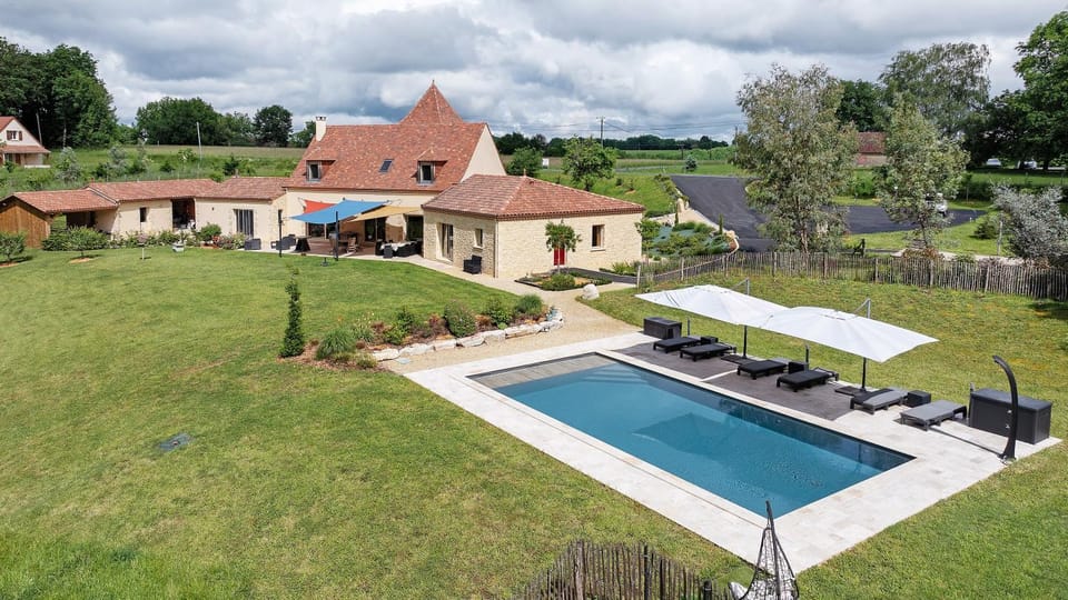 Property building, Living room, Swimming pool