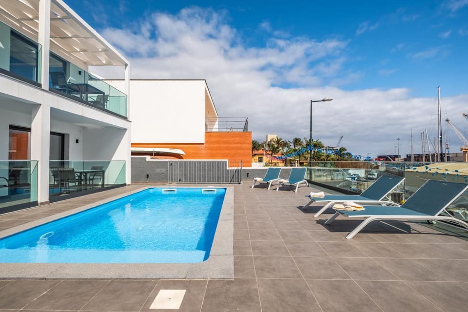 Pool view, sunbed