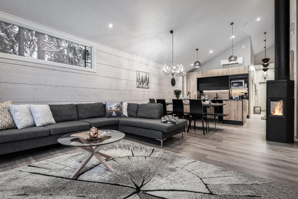 Kitchen or kitchenette, Living room, Seating area