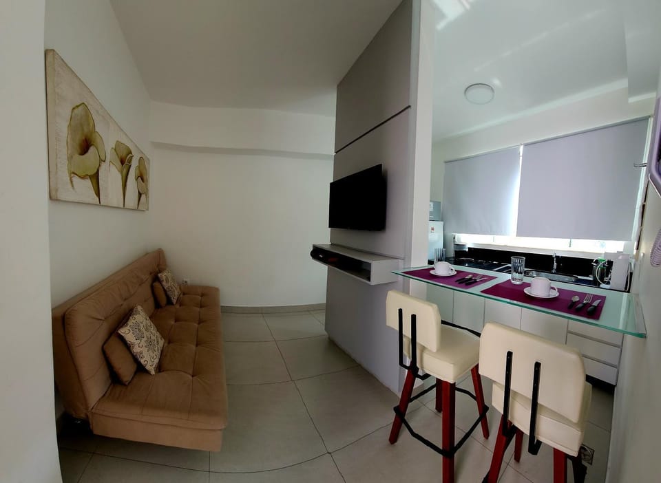 Bed, Living room, Dining area